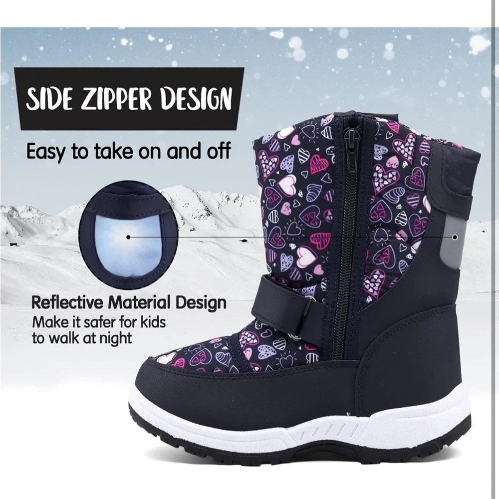 K KomForme Boys Girls Snow Boots Waterproof Winter Outdoor Boots 12 /637